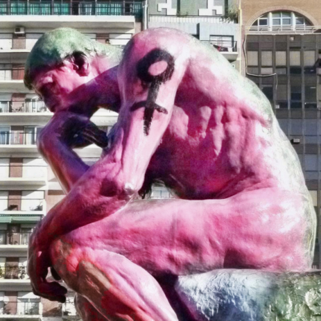 The Thinker Vandalism